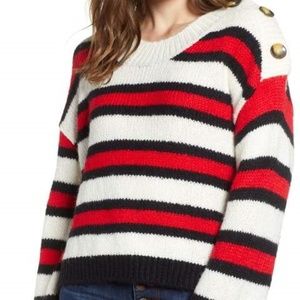 BP. Button Shoulder Stripe Sweater - XS - NEW